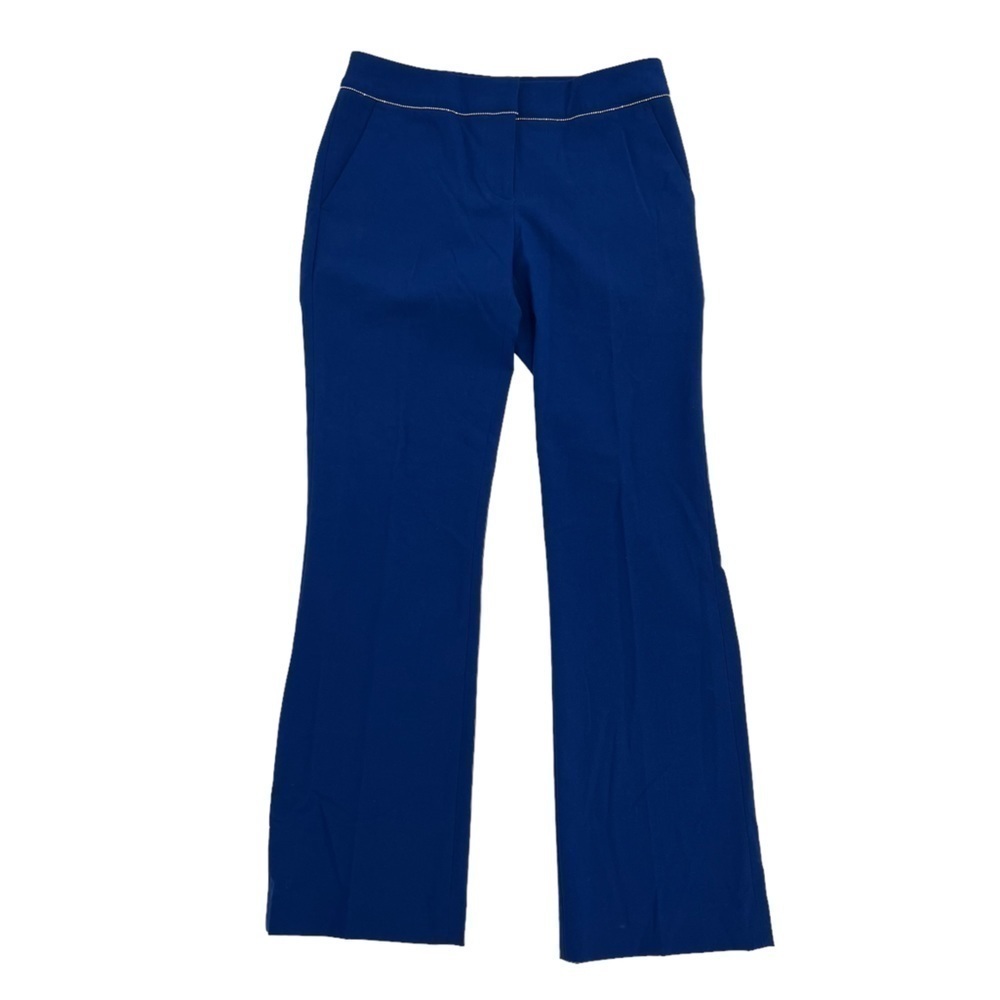 Calvin Klein Blue Rhinestone Waistline Wide Leg Dress Pants Size 2 Petite Women